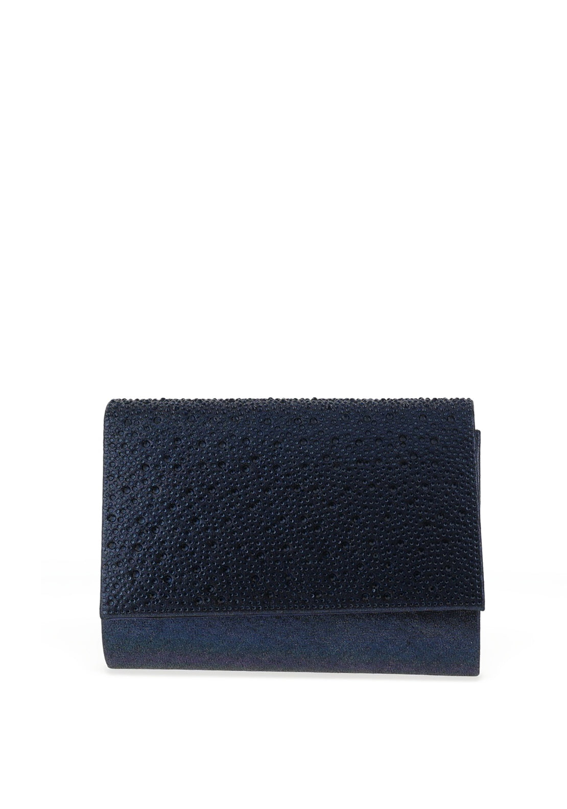 Glamour Ava Diamante Shimmer Clutch Bag, Navy