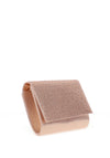 Glamour Ava Diamante Shimmer Clutch Bag, Rose Gold