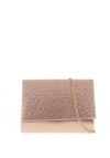 Glamour Ava Diamante Shimmer Clutch Bag, Rose Gold