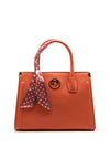 Zen Collection Small Scarf Detail Top Handle Bag, Coral