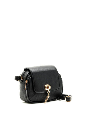 Zen Collection Turn-Lock Crossbody Bag, Black