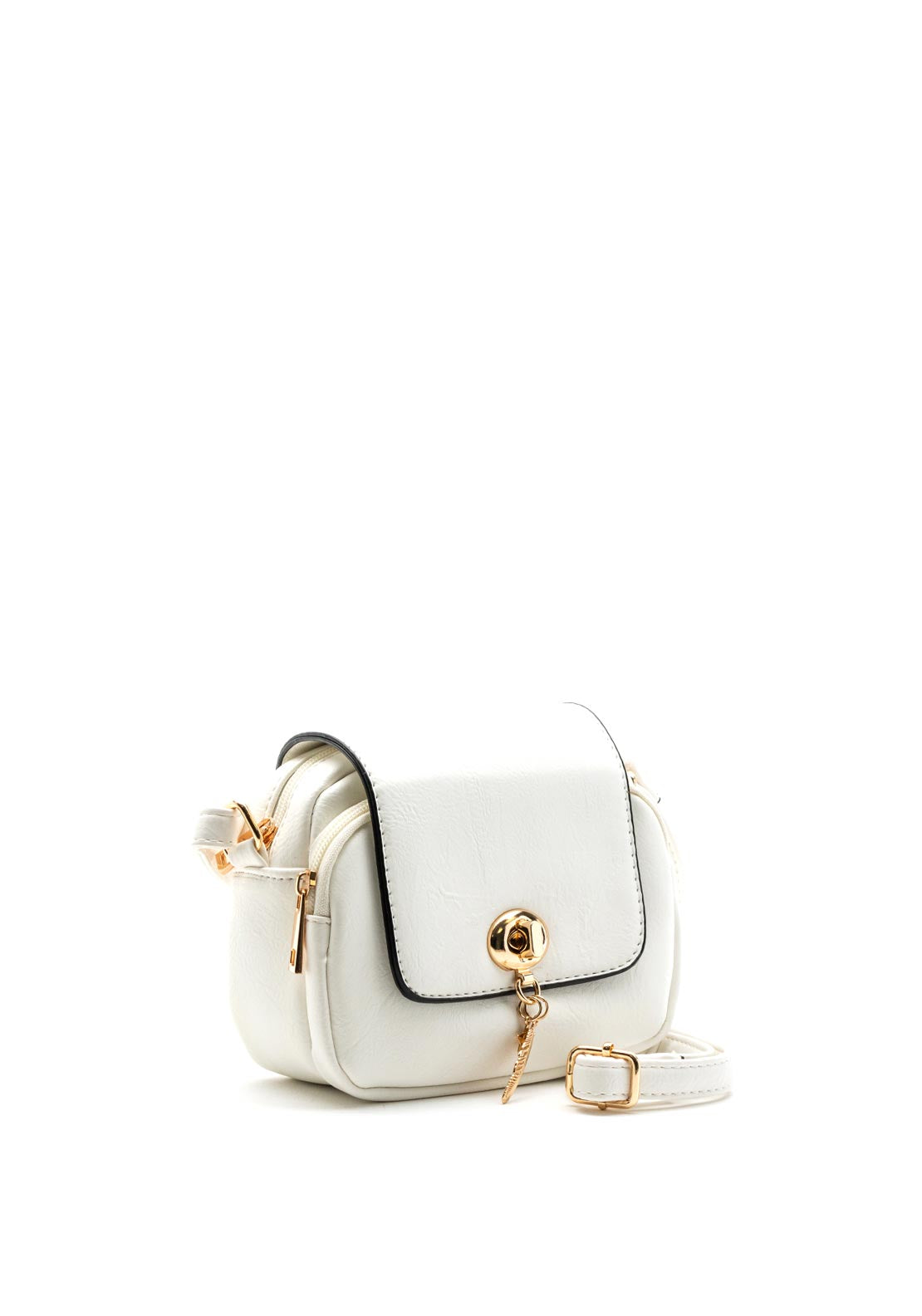 Zen Collection Turn-Lock Crossbody Bag, White