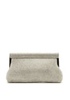 Zen Collection Diamante Mesh Clasp Clutch Bag, Silver