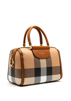 Zen Collection Check Print Medium Grab Bag, Tan