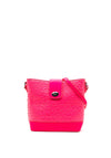 Zen Collection Twist Lock Small Crossbody Bag, Neon Pink