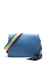 Krisana Rainbow Print Strap Flap Over Crossbody Bag, Blue