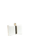 Zen Collection Bow Pearl Clasp Clutch Bag, Silver