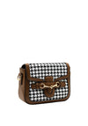 Zen Collection Houndstooth Small Crossbody Bag, Brown