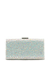 Zen Collection Gem Glitter Clasp Clutch Bag, Silver