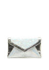 Zen Collection Metallic Envelope Clutch Bag, Silver