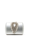 Zen Collection Diamante Cluster Clasp Clutch Bag, Silver