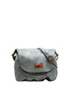 Zen Collection Flap Satchel Small Crossbody Bag, Grey