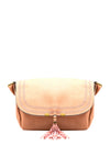 Zen Collection Fringe Tassel Satchel Small Crossbody Bag, Light Pink