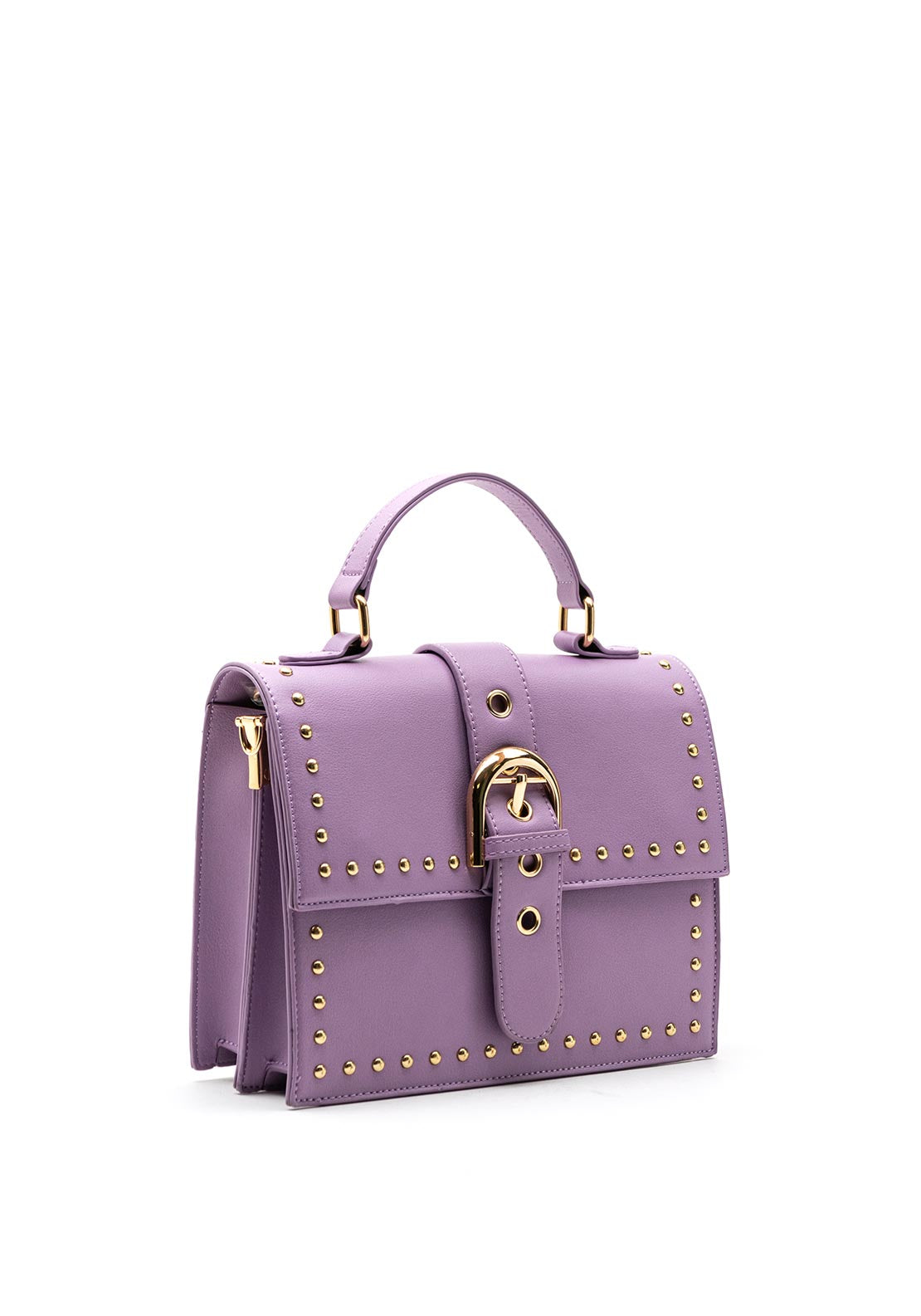 Zen Collection Small Studded Shoulder Bag, Purple