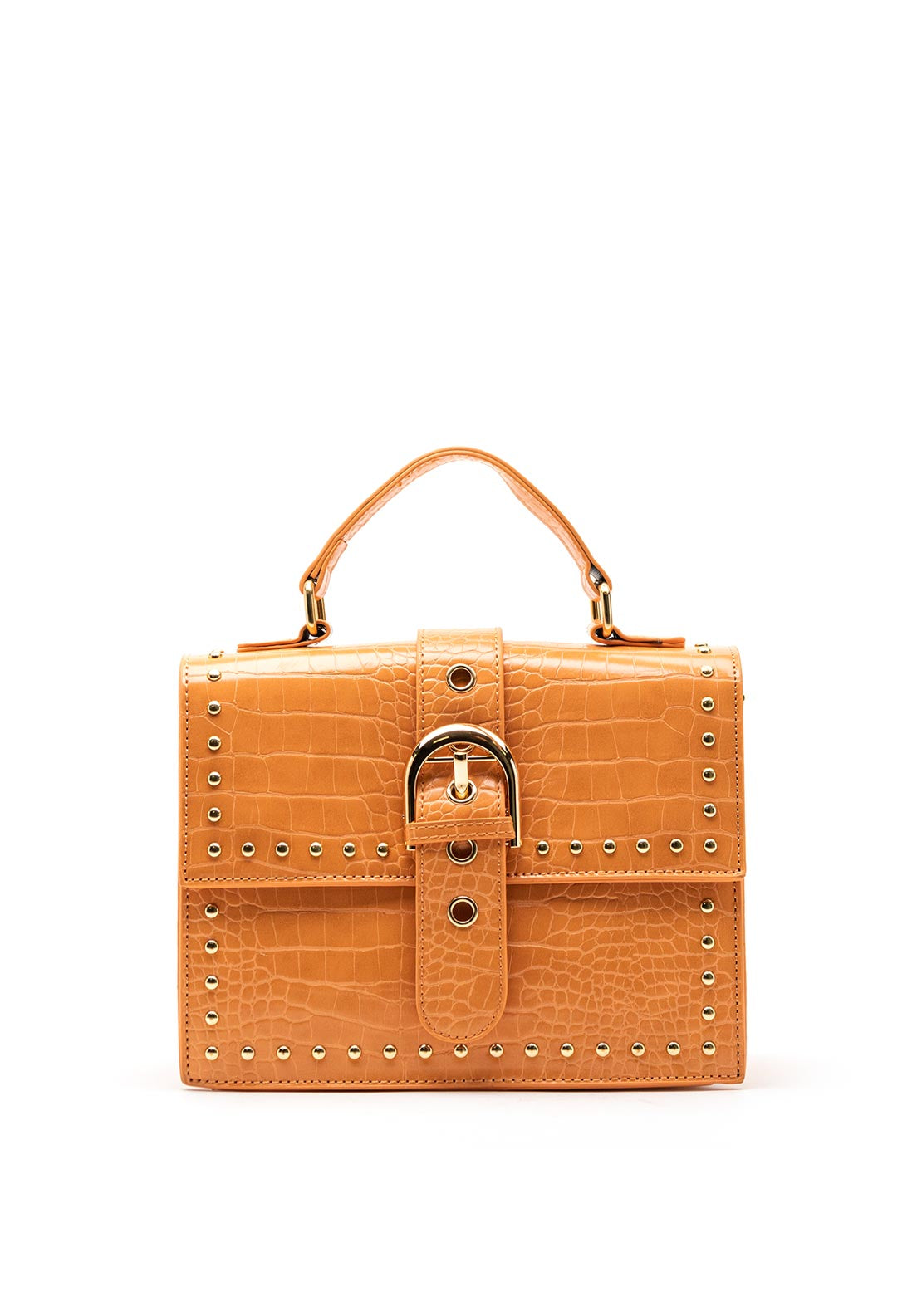 Zen Collection Small Studded Shoulder Bag, Peach