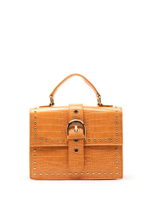 Zen Collection Small Studded Shoulder Bag, Peach