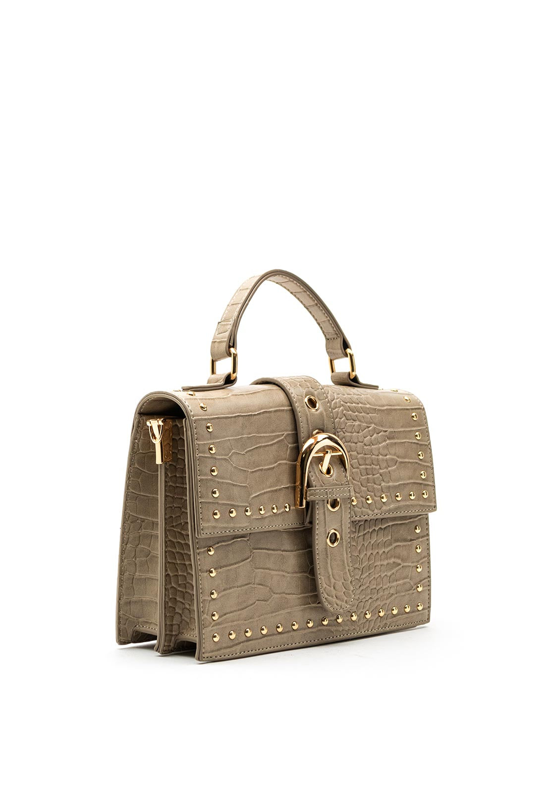 Zen Collection Small Studded Shoulder Bag, Taupe