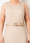 Seventy1 Medium Double Ring Detail Belt, Beige Croc