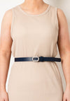 Seventy1 Oval Diamante Buckle Belt, Navy