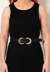 Seventy1 Curved Ring Buckle Belt, Black