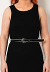 Seventy1 Rhinestone Trim Buckle Belt, Black