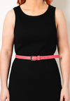 Seventy1 Narrow Width Buckled Belt, Pink & Silver