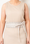 Seventy1 Wide Lace Wrap Around Waist Belt, Taupe