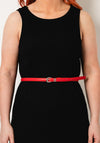 Seventy1 Skinny Width Buckled Belt, Red