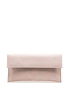 Pomares Textured Shimmer Leather Clutch Bag, Lilac
