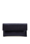 Pomares Shimmer Leather Envelope Clutch Bag, Navy