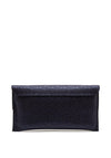 Pomares Shimmer Leather Envelope Clutch Bag, Navy
