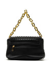 Zen Collection Textured Chain Detail Crossbody Bag, Black