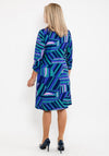 Leon Collection Geo Line Print Dress, Purple Multi