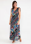Seventy1 Stripe & Floral Maxi Dress, Black Multi