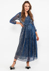 Seventy1 Metallic Line Shimmer Maxi Dress, Blue