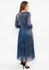 Seventy1 Metallic Line Shimmer Maxi Dress, Blue
