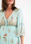 Seventy1 One Size Embellished Smock Maxi Dress, Duck Egg