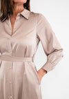 Seventy1 Satin Maxi Shirt Dress, Taupe