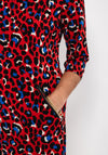 Seventy1 Leopard Print Mini Dress, Red Multi