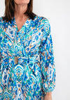 Seventy1 One Size Satin Print Wrap Maxi Dress, Blue