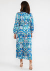 Seventy1 One Size Satin Print Wrap Maxi Dress, Blue