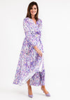 Seventy1 One Size Satin Print Wrap Maxi Dress, Lilac