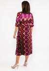 Seventy1 One Size Print Pleat Maxi Dress, Wine Multi