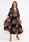 Seventy1 One Size Leopard Print Pleat Maxi Dress, Brown