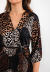Seventy1 One Size Leopard Print Pleat Maxi Dress, Brown