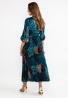 Seventy1 One Size Leopard Print Pleat Maxi Dress, Teal