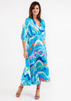 Seventy1 One Size Print Pleated Maxi Dress, Blue Multi