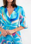 Seventy1 One Size Print Pleated Maxi Dress, Blue Multi