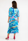 Seventy1 One Size Print Pleated Maxi Dress, Blue Multi