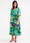Seventy1 One Size Print Pleated Maxi Dress, Emerald Multi